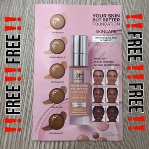 ‼️FREE‼️NEW‼️It Cosmetics Your Skin But Better Foundation + Skincare ✨SAMPLE✨